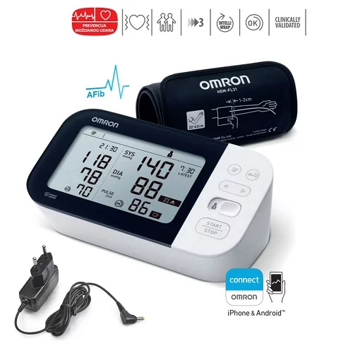 OMRON Digitalni tlakomjer M7 IT + adapter - Slika 3