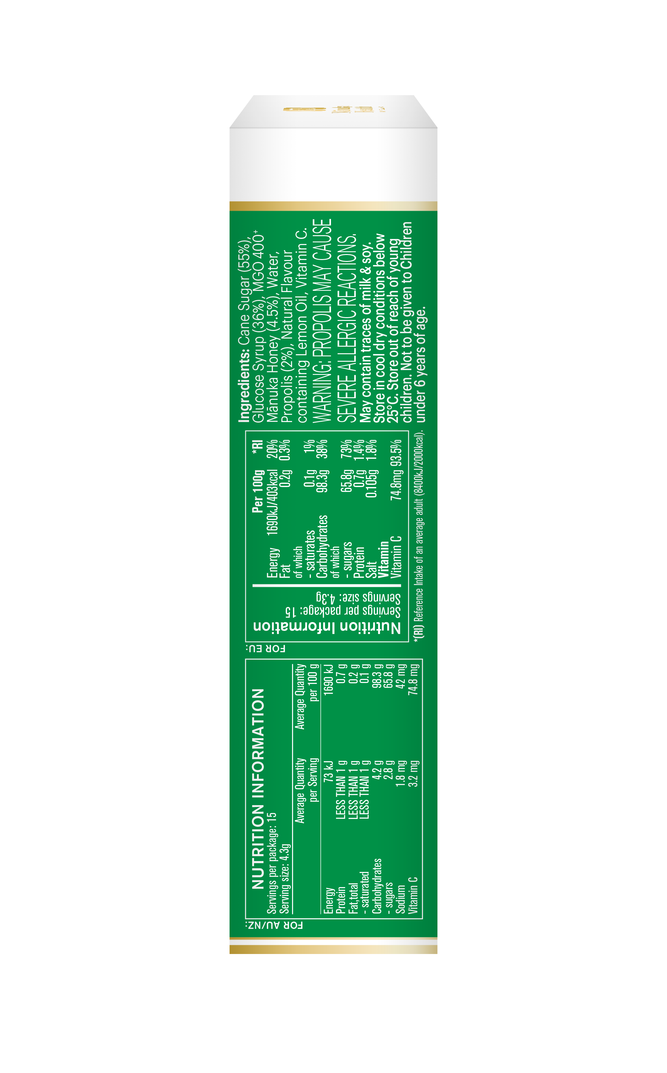 MANUKA MED MGO 400+ PASTILE PROPOLIS A15 - Slika 4