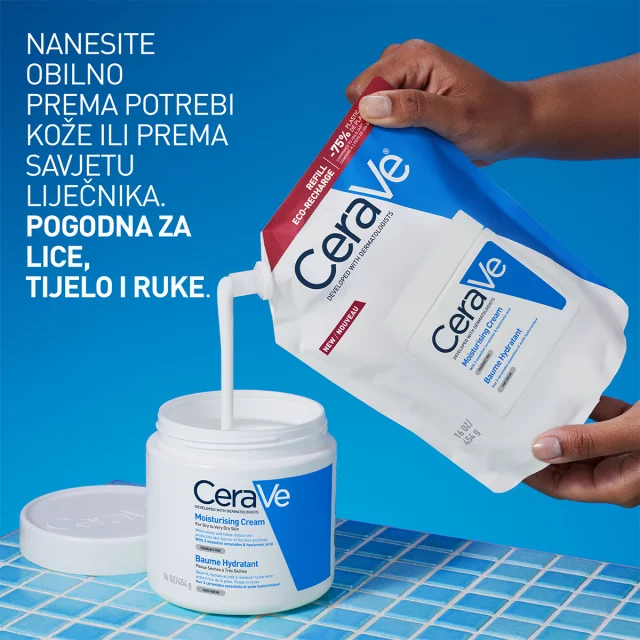 CERAVE HIDRATANTNA KREMA, ZA SUHU DO VRLO SUHU KOŽU, REFILL, 454ML - Slika 10