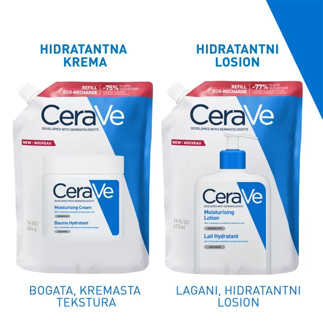 CERAVE HIDRATANTNA KREMA, ZA SUHU DO VRLO SUHU KOŽU, REFILL, 454ML - Slika 8