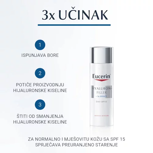 Eucerin Hyaluron-Filler dnevna krema za normalnu i mješovitu kožu sa SPF 15 - Slika 3