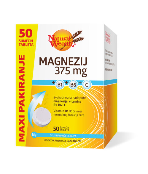 Natural Wealth Magnezij 375 mg +B1+B6+C MAXI PAKIRANJE