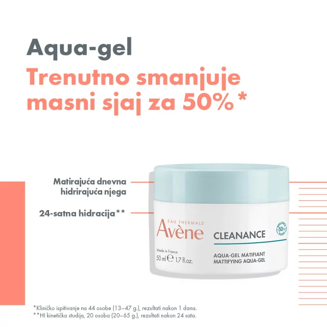 AVENE CLEANANCE MATIRAJUĆI AQUA-GEL 50ML - Slika 3