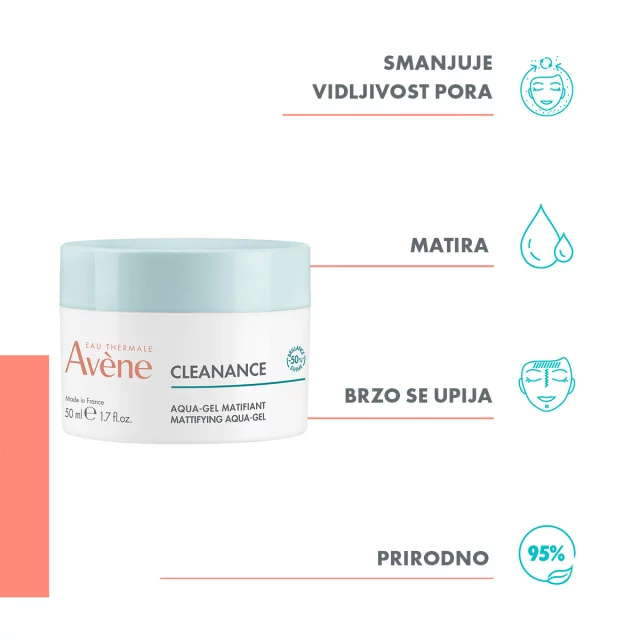AVENE CLEANANCE MATIRAJUĆI AQUA-GEL 50ML - Slika 2